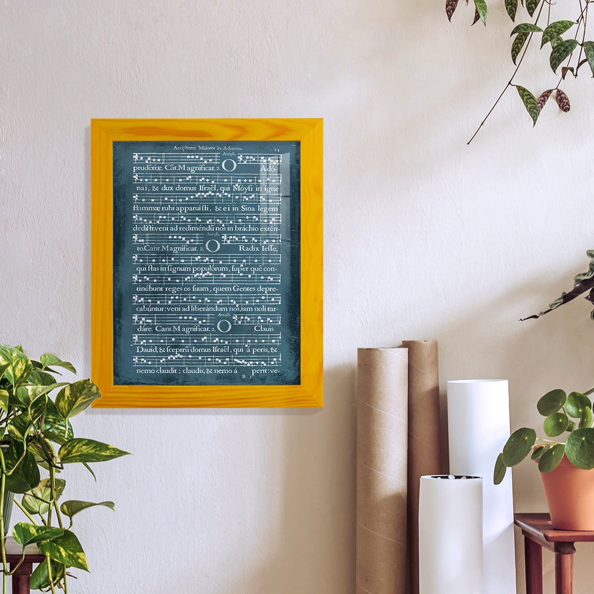 Graphic Songbook III - Framed Print w/glass - Sunflower Yellow