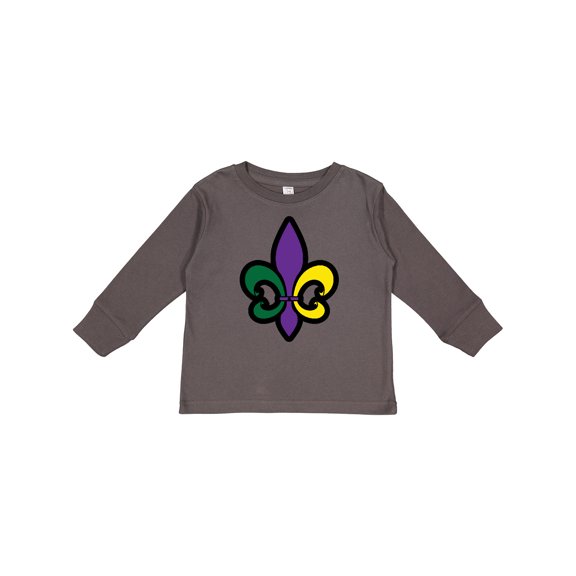Inktastic Fleur De Lis Mardi Gras Holiday Boys or Girls Long Sleeve Toddler T-Shirt