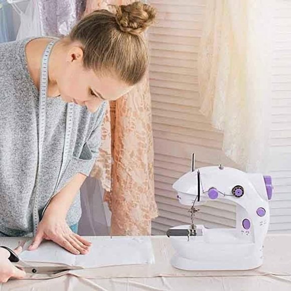 Multi-Functional Mini Sewing Machine for Beginners,Portable Electric Sewer with LED Light for Quick Clothing Repairs & Alterations,SouMaox