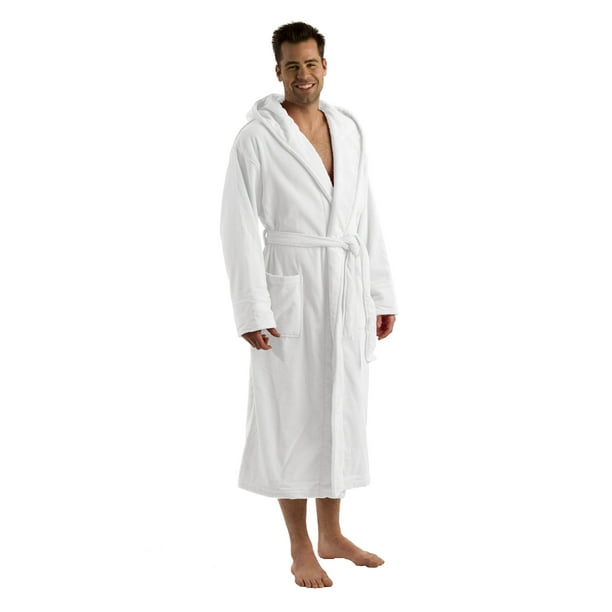 Hooded Men's Robe, Terry Cover Up Robe for Women, WHITE, 2XL/3XL ...