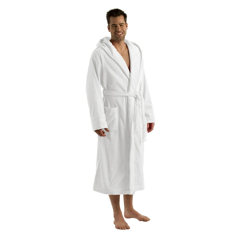 Mens white dressing gown hotsell with hood