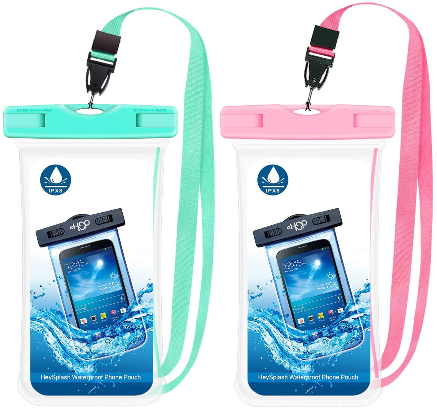 MoKo Waterproof Phone Pouch iPhone X/Xs/Xr 8/7/6s Plus GalaxyS10/S9 Underwater Waterproof Cellphone Case Dry Bag with Lanyard Compatible with iPhone 11/11 Pro /11 Pro Max S8 Plus/S7 Edge 