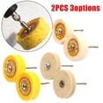 thumbnail image 4 of 2XWhite Yellow Shape Handle Mirror Polishing Cotton T Style Polish Buffing Wheel, 4 of 5