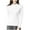White, variant on Wyobmus Womens Cotton Tops Long Sleeve Semi High Neck Tees Shirts Casual Lightweight Silm Fitted Tunic Tees With Chest Pad Gray