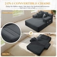 thumbnail image 6 of FFH 60" Chaise Lounge Chair Indoor, Convertible Sleeper Sofa Bed with Storage Pockets, Plush Corduroy Floor Lazy Sofa, Frameless Design, Dark Gray, 6 of 11