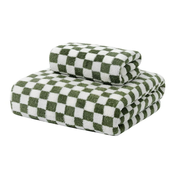 Dvruxg Soft Checkerboard Velvet Bath Towel – Super Absorbent Thickened Big Bath Towel – No Shedding, Quick-Drying for Home, Bath, Beach, Gym