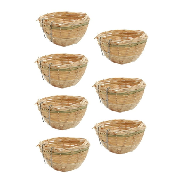 7x de Canario de Bambú, Jaula para Cría de Aves, Escotilla Colgante, Cueva de para Loros