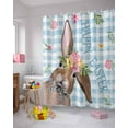 thumbnail image 5 of Easter Shower Curtain Bunny Rabbit Bow Tie Shower Curtains for Bathroom Decor Flower Buffalo Plaid Blue Bath Curtains Sets for Spring Easter Bathroom Decor Fabric Waterproof Small Stall 36" X 72", 5 of 6