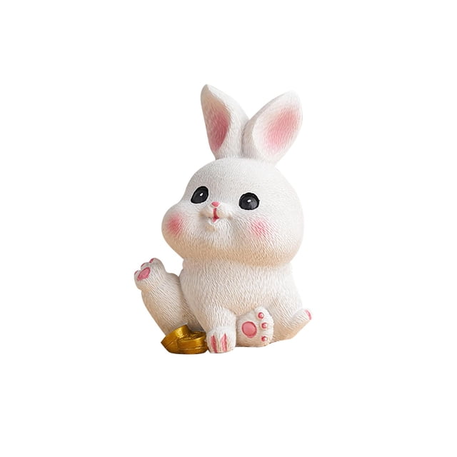 Estatua de Conejo Sunnimix Escultura de Resina en Miniatura Estilo A