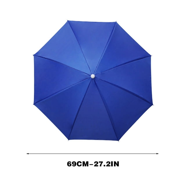 Umbrella Hat For Outdoor Activities With 7 Steel Ribs And 27 In Diameter Polyester Canopy UPF 40+ Sun Protection