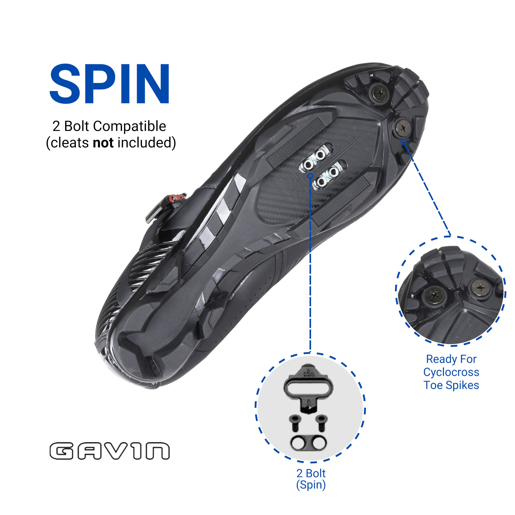 Gavin Elite MTB Cycling Shoe, Mountain Bike Shoe - SPD Cleat compatible - image 2 of 10