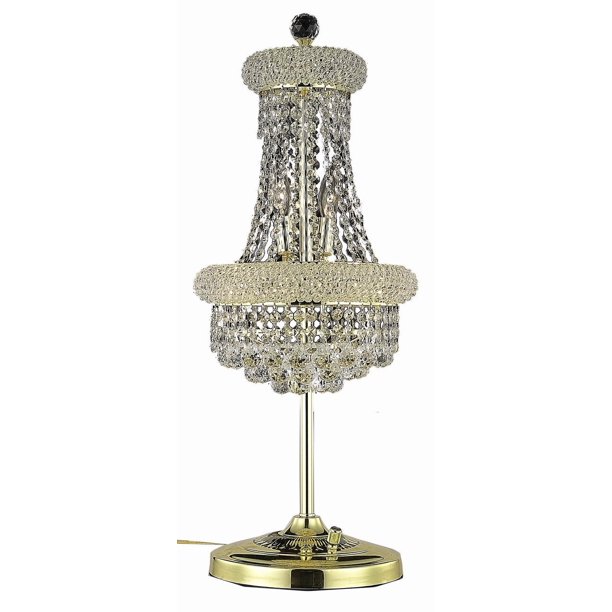 Primo 6 Light Crystal (Clear) Table Lamp in Gold Finish ...