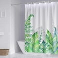 thumbnail image 2 of Tropical Leaves Shower Curtain Plant Palm Leaf Fabric Bathroom Curtains Set with 12 Hooks Decorative Botanical Leaves Pattern Machine Washable 72" X 72", 2 of 6