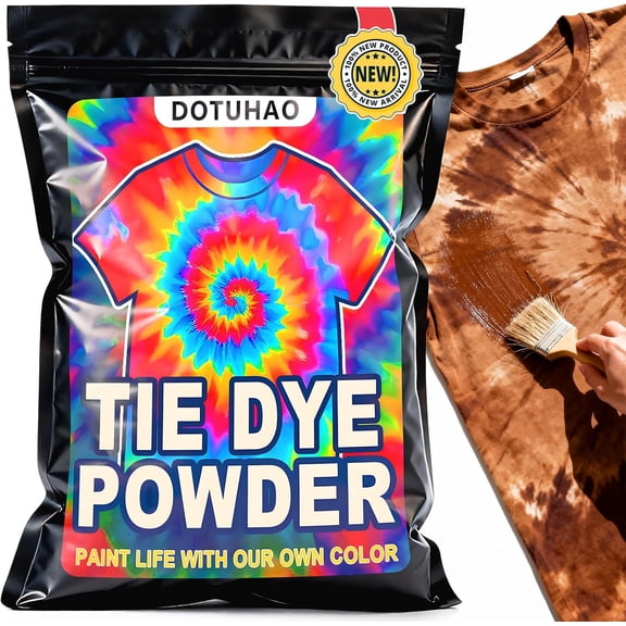 Tie Dye Powder, Brown Fabric Dye, Tie Dyes for Clothes, Creative Dyes for Clothes, Perfect for Arts & Crafts, DIY Fabric Art (Brown, 2 OZ)
