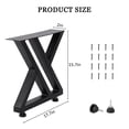 thumbnail image 2 of Garvee Metal Table Legs,17.7"x15.7",Heavy Duty Modern Table Legs with 4 Adjustable Foot Pads for Dining,Coffee,Writing,Garden Tables,Set of 2,Black, 2 of 8