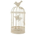 thumbnail image 2 of Candelabro ahuecado con forma de jaula BRILLAR con decoración de pájaros color blanco, 2 of 10