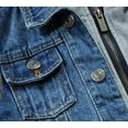 thumbnail image 5 of SGMVNU Toddler Boys Girls Jean Jacket Kids Denim Jacket Long Sleeve Button Top Coat Casual Outerwear, Y2K Jean Jackets for Spring Fall(Size 6-7 Years, nz1023_A-Blue), 5 of 9
