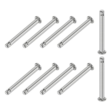 Uxcell 10-Pack Single Hole Clevis Pins, M4 x 35mm 304 Stainless Steel Flat Head Clevis Pins