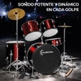 thumbnail image 4 of Bateria Acustica Audiotek  23 Pul 5 Piezas Roja Platillos Atriles Bombo, 4 of 9