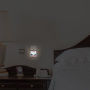 Plug in Dimmable LED Night Light with Dusk to Dawn Auto Sensor, Adjustable Brightness, Warm Light, Auto On/Off Nightlight for Bathroom, Hallway, Nursery, Bedrooms - Life is Better Around Campfire