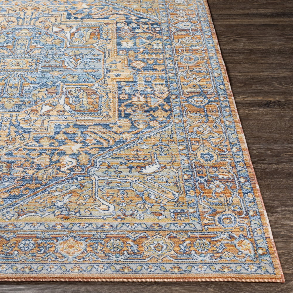 Livabliss Outdoor Rugs, 5x7 Bodrum Traditional Orange Area Rug for Patio, Porch, Deck, Backyard, Waterproof Indoor Outdoor Carpet (5'3" x 7'3")