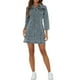 thumbnail image 2 of Vestido de mezclilla para mujer INSPIRE CHIC, con mangas 3/4, botones y mini, en color gris azul, 2 of 6