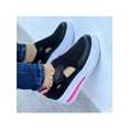 thumbnail image 3 of Gomelly  Womens Magic Tape Sneakers Hollow Trainers Wedge Casual Round Toe Shoes Size 5-9, 3 of 3