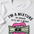 thumbnail image 4 of Women’s Statement Graphic T-Shirt, Lips Money Print Cotton Tee, 4 of 9