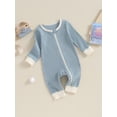 thumbnail image 3 of Bagilaanoe Newborn Baby Girl Boys Fall Jumpsuit Long Sleeve Bodysuit 3M 6M 12M 18M Infant Zipper One Piece Romper, 3 of 9