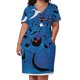 thumbnail image 2 of Joan Miro-vestido holgado con bolsillos para mujer ropa de playa con formas rojas en azul, 2 of 6