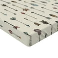thumbnail image 2 of Ambesonne Arrow Fitted Sheet, Prehistoric with Feathers, Twin Size, Eggshell and Multicolor, 2 of 3