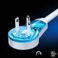 thumbnail image 3 of Maximm 360 Degree Rotating Flat Extension Cord 3 Ft Multi 3 Outlet Power Cord Grounded 16 AWG UL Certified, White, 3 of 9