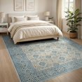 thumbnail image 3 of ODIKA 8'x10' Ultra-Soft Area Rug, Farmhouse Trellis Geometric Interlocking Motifs Border Neutral None Washable, Bare feet friendly, Silk-Touch for Bedroom, Under Sectional, 3 of 7