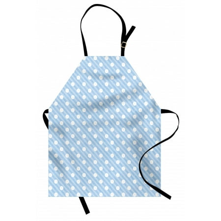 

Retro Apron Retro Nostalgic Polka Dots Sky Blue Background in Soft Tones Artistic Simplistic Image Unisex Kitchen Bib Apron with Adjustable Neck for Cooking Baking Gardening Baby Blue by Ambesonne