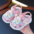 thumbnail image 2 of LIIPEE Baby Girls Sandals Cute Cartoon Decoration Outdoor Play Comfortable Flat Bottom Walking Shoes Kids Summer Breathable Lightweight Footwear,15-18 Months, 2 of 5