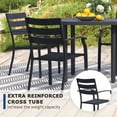 thumbnail image 5 of Patio Chairs Set of 6, Stackable Black Metal Dining Chairs with Armrest - 300LBS Capacity, Ideal for Garden & Backyard, 5 of 6