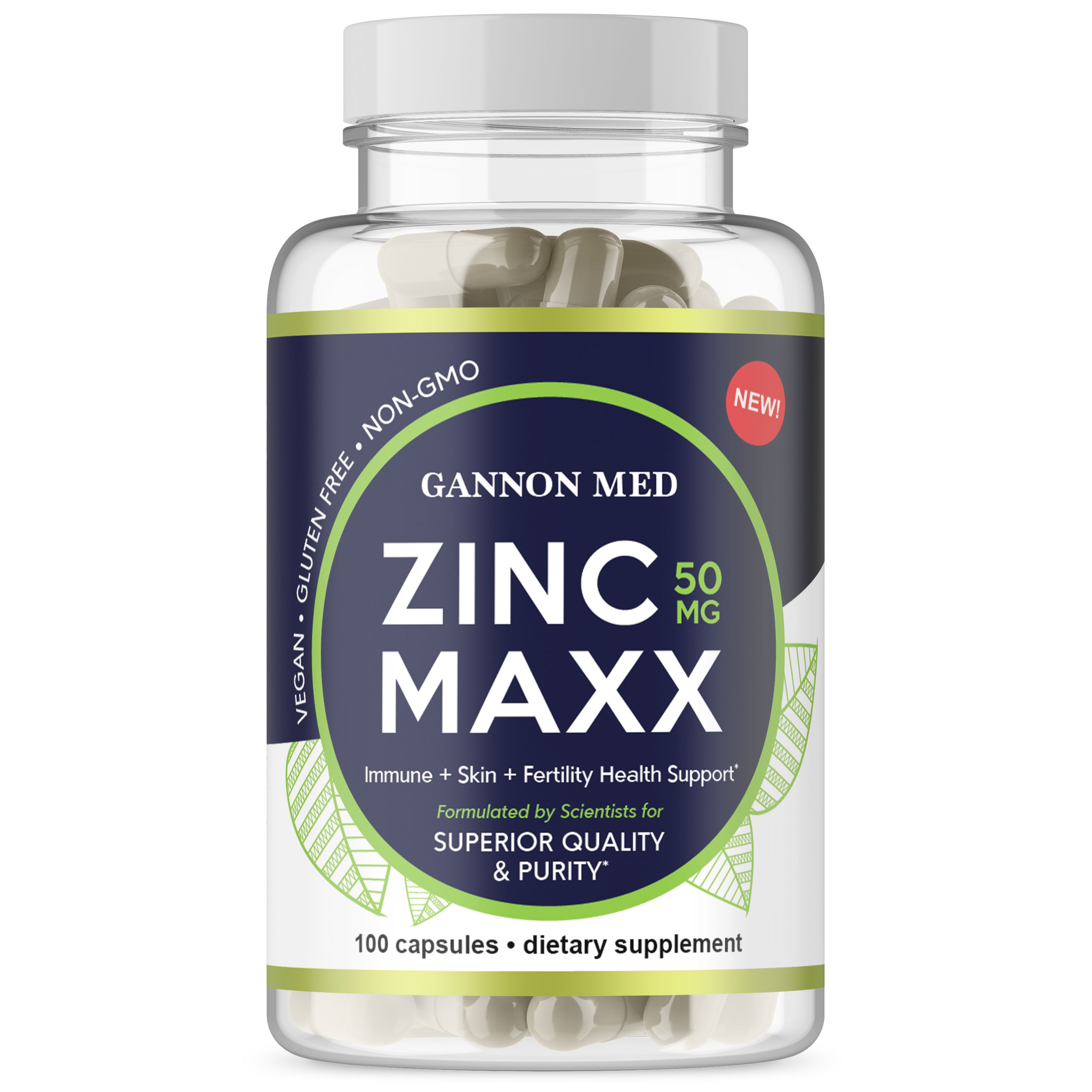 Zinc Maxx Maximum Zinc Gluconate 50 mg per dose 100 Day Supply High Potency & Absorbance