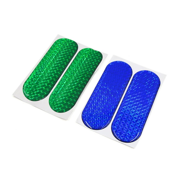 Unique Bargains 4Pcs Blue Green Reflective  Warning CarSelf-adhesive Reflector Sticker