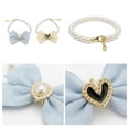thumbnail image 4 of Adjustable Breakaway Cat Collar with Pearls & Bow Tie, Fashion Pet Necklace with Bell and Safety Buckle, Decorative Collar for Indoor Cats & Small Dogs, Yin-02, 4 of 9