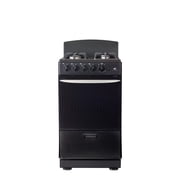 Magnificent Chef - Free Delivery- 20" Black Gas Stove with 2.4 CFT Oven Capacity -Sealed Burners, 1 Ultra-Fast, 3 Fast – Easy to Clean, Iron Grates, Cool Knobs 2-year Warranty.
