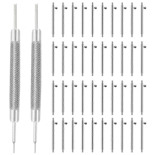 40PCS L 22mm Dia 1.5mm Stainless Steel Quick Release Spring Bars with 2PCS Double Tip Watch Band Remove Tool