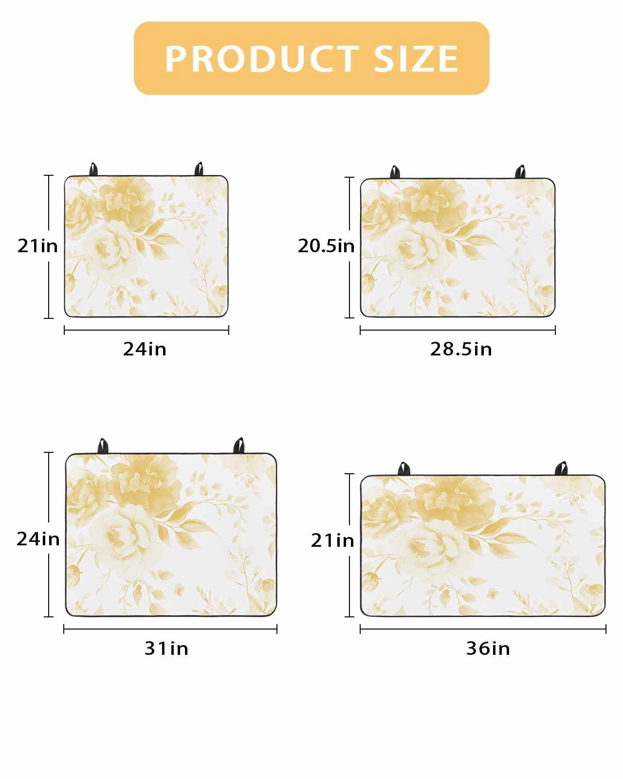 nqOlkjepod Large Induction Cooktop Protector Mat 36"x21", Yellow Floral Art Stove Top Covers for Electric Stove, Watercolor Botanical Spring Flowers Stove Burner Cover Mats, Glass Top Stove Cover