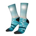 thumbnail image 1 of Lsque Turquoise Ocean Reflection Printed Men's Crew Socks, Soft Durable Breathable Moisture-Wicking with Odor Control Cotton socks, 1 of 6