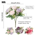 thumbnail image 3 of Artificial Peony Flower Silk Peonies Bouquet 5 Head Fake Flowers Bulk for Home Wedding Party Decor (Pink) Harlik, 3 of 9