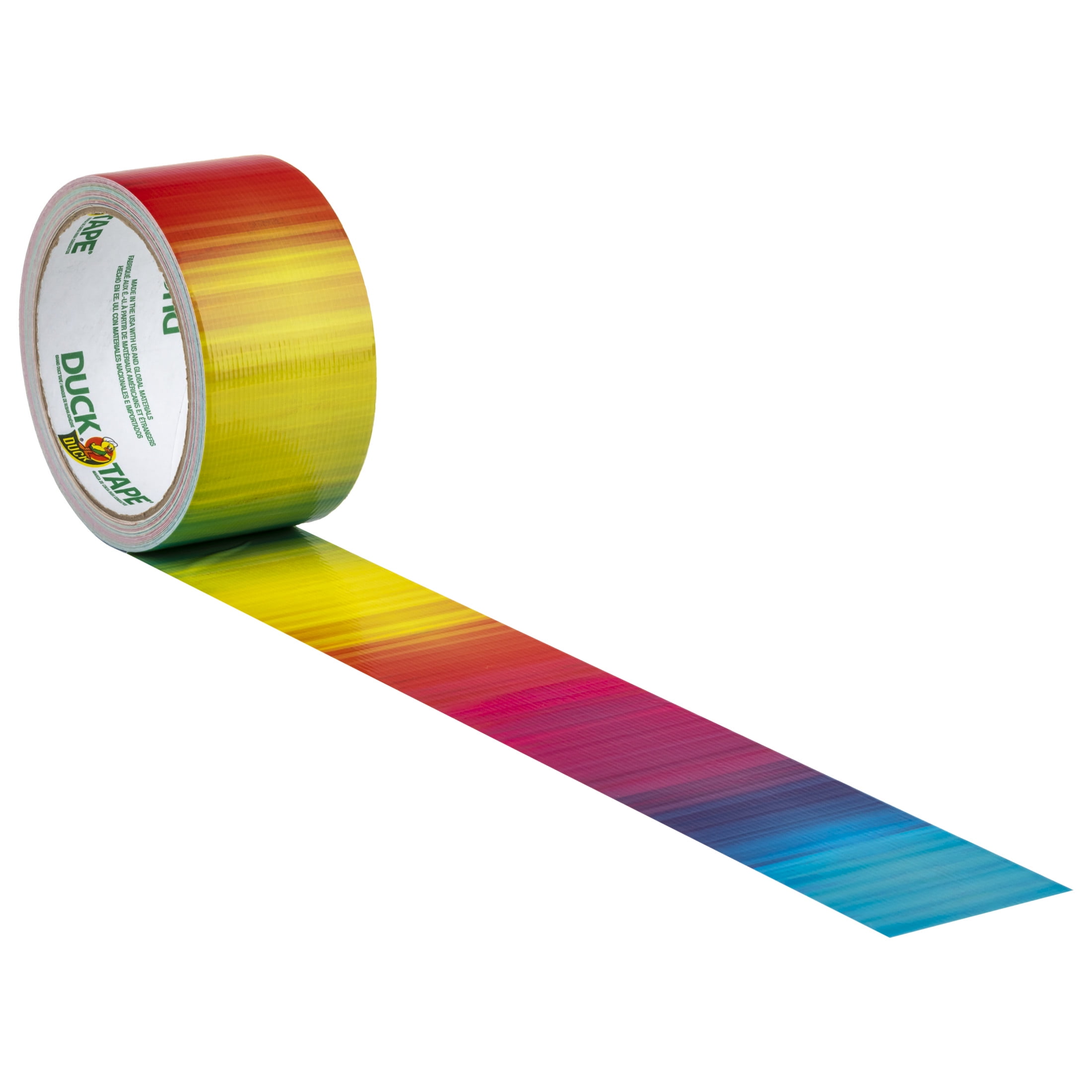(3 pack) Printed Duck Tape Brand Duct Tape, Ombre Rainbow, 1.88 in. x 10 yd.