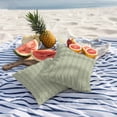 thumbnail image 3 of 2 Pack Outdoor Waterproof Throw Pillow Covers,Boho White Stripe on Sage Green Decorative Square Patio Pillowcases for Chair Couch Sofa 16x16in, 3 of 9