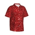 thumbnail image 2 of Daiia Red Glitter Hawaiian Shirt for Men Gentle Cotton Regular Short Sleeve Casual-XX-Large, 2 of 9