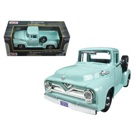 1955 Ford F 100 Pickup Truck Light Green 124 Diecast Model Car By Motormax