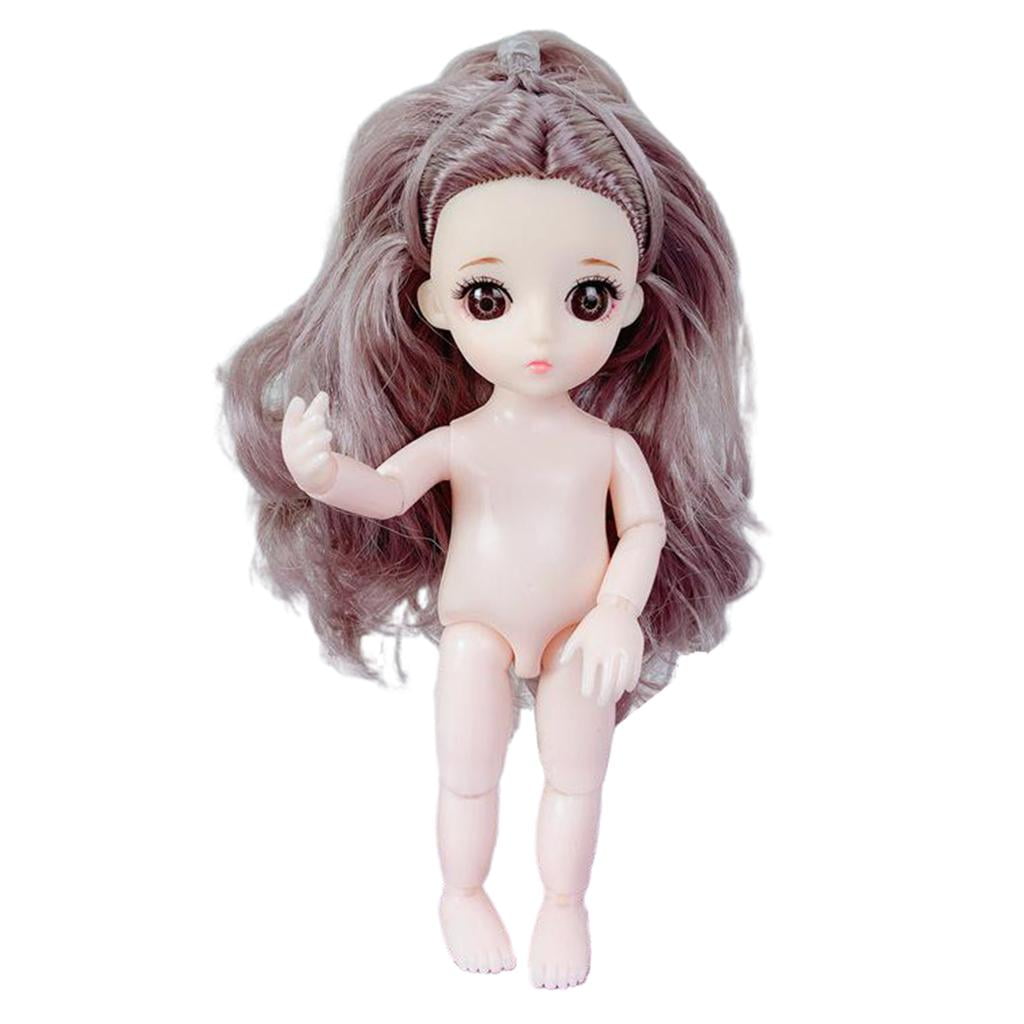 13 Jointed 1/12 Scale Mini Girl Doll Nude for BJD Doll Body Parts No Hair 