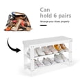 thumbnail image 5 of Spaco 3-Tier Bamboo Shoe Bench Holds up to 6 Pairs for Entry-White, Shoe Storage Organizer for Entryway & Closet, 5 of 9